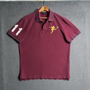 Ralph Lauren Rugby Logo 2004 Men’s Maroon Polo Shirt Size Large Old Money